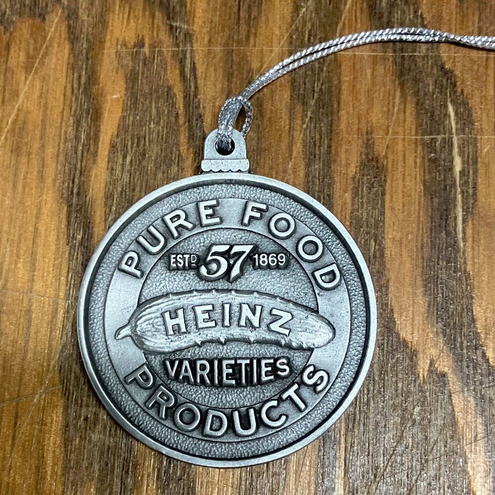 Heinz pickle pure foods 57 variety products vintage pewter medallion